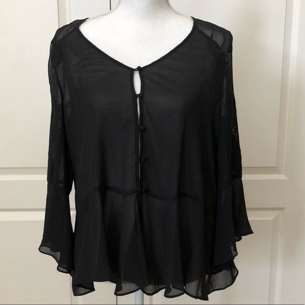 H&M Blouse with Embroidery on Sleeves